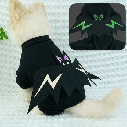 Dog Halloween Costume Luminous Bat Clothes