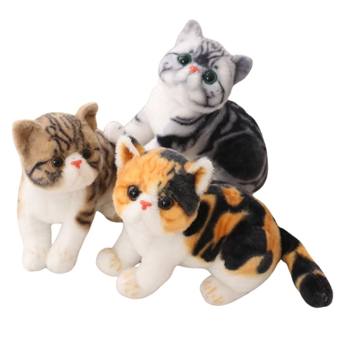 Realistic Calico Cat Plush 10.2 in