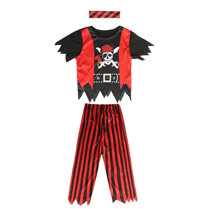 Pirate Costume Boys Red and Black Skull Outfit