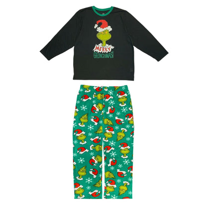 Merry Grinchmas Family Pajama Set with Matching Pet Outfit