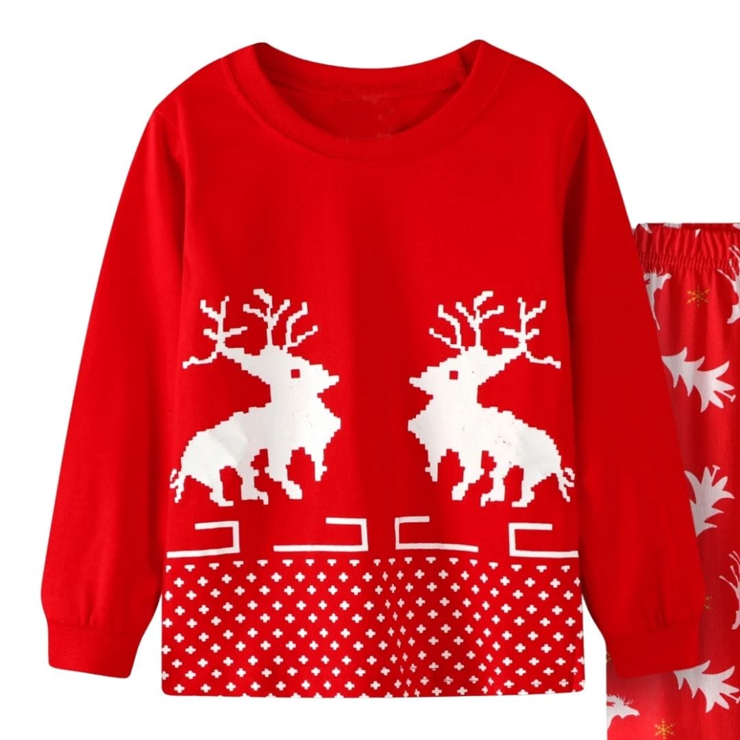 Christmas Elk Pajama Set for Kids