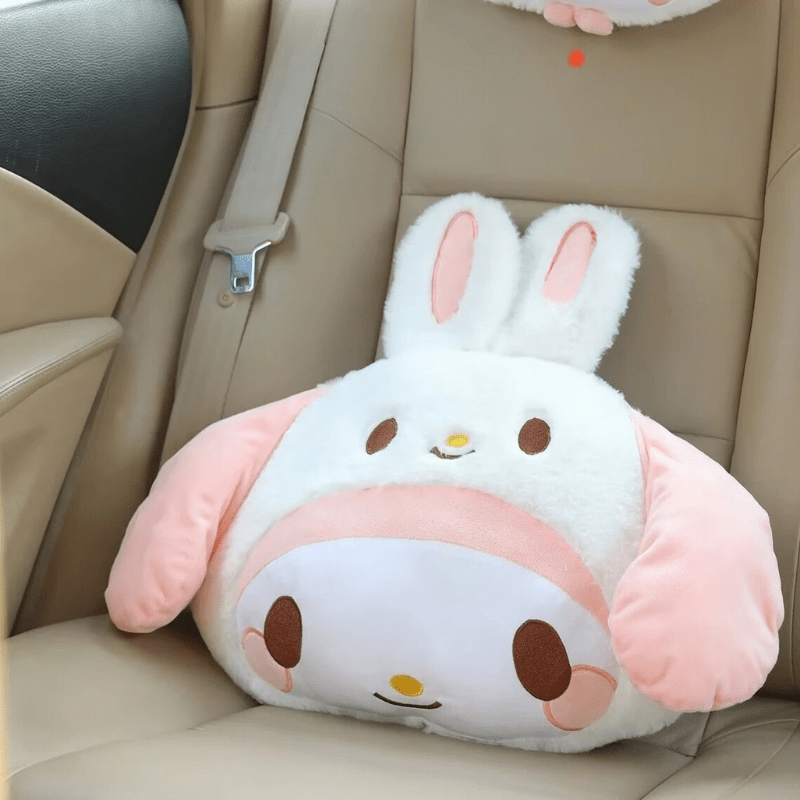 Kuromi Plush Car Headrest & Cushion Set