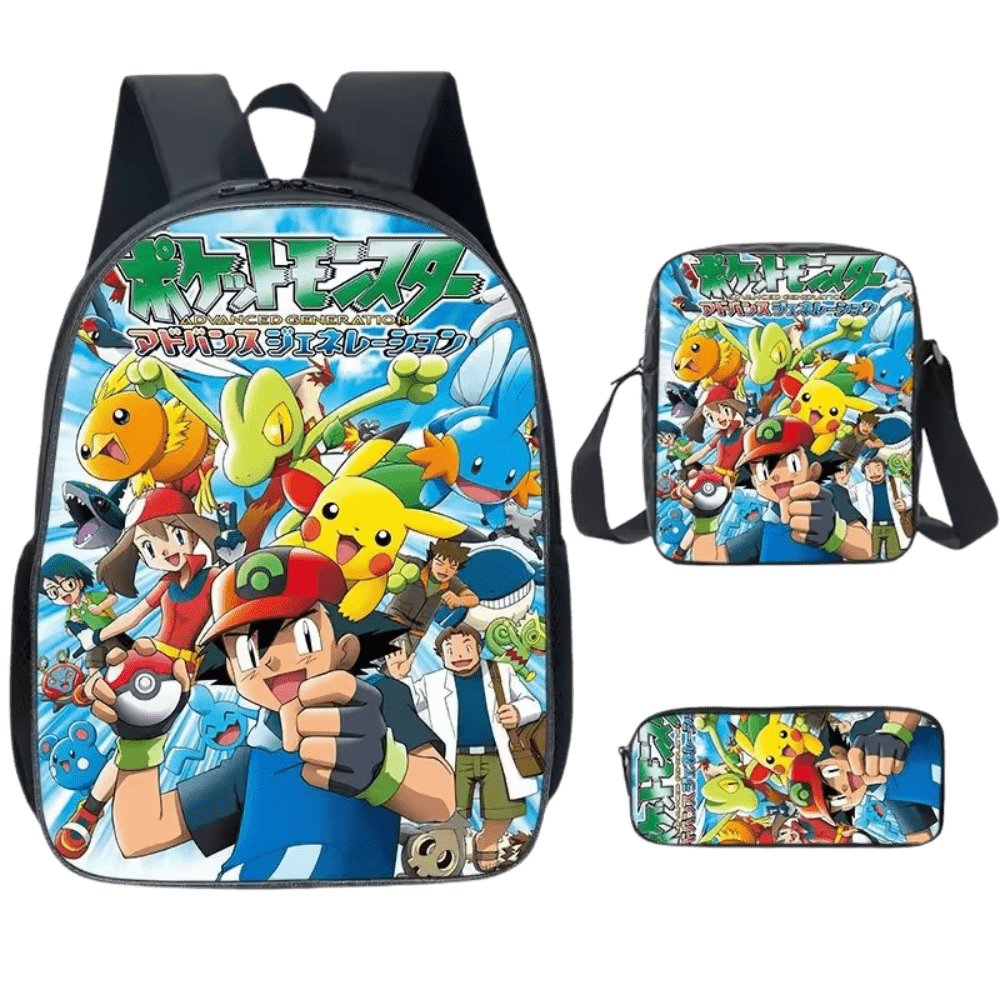 Pokemon Backpack 3-Piece Set for Boys and Girls