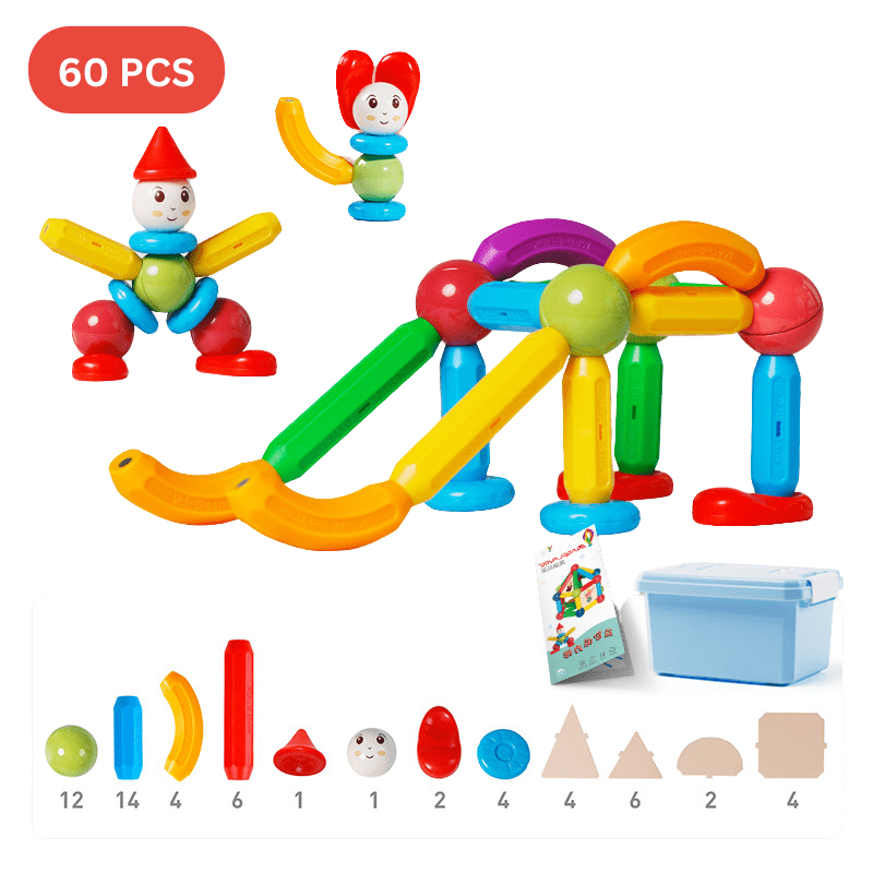 Magnetic Blocks and Rods Building Set