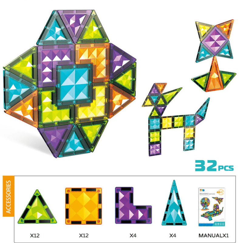 Colorful Diamond Magnetic Blocks Set