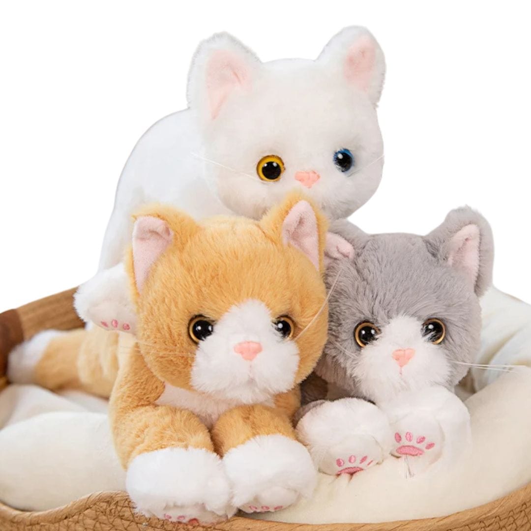 Cuddly White Kitten Plush 20.8 in