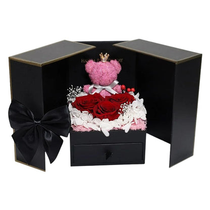 Eternal Rose Luxury Rose Bear Gift Box