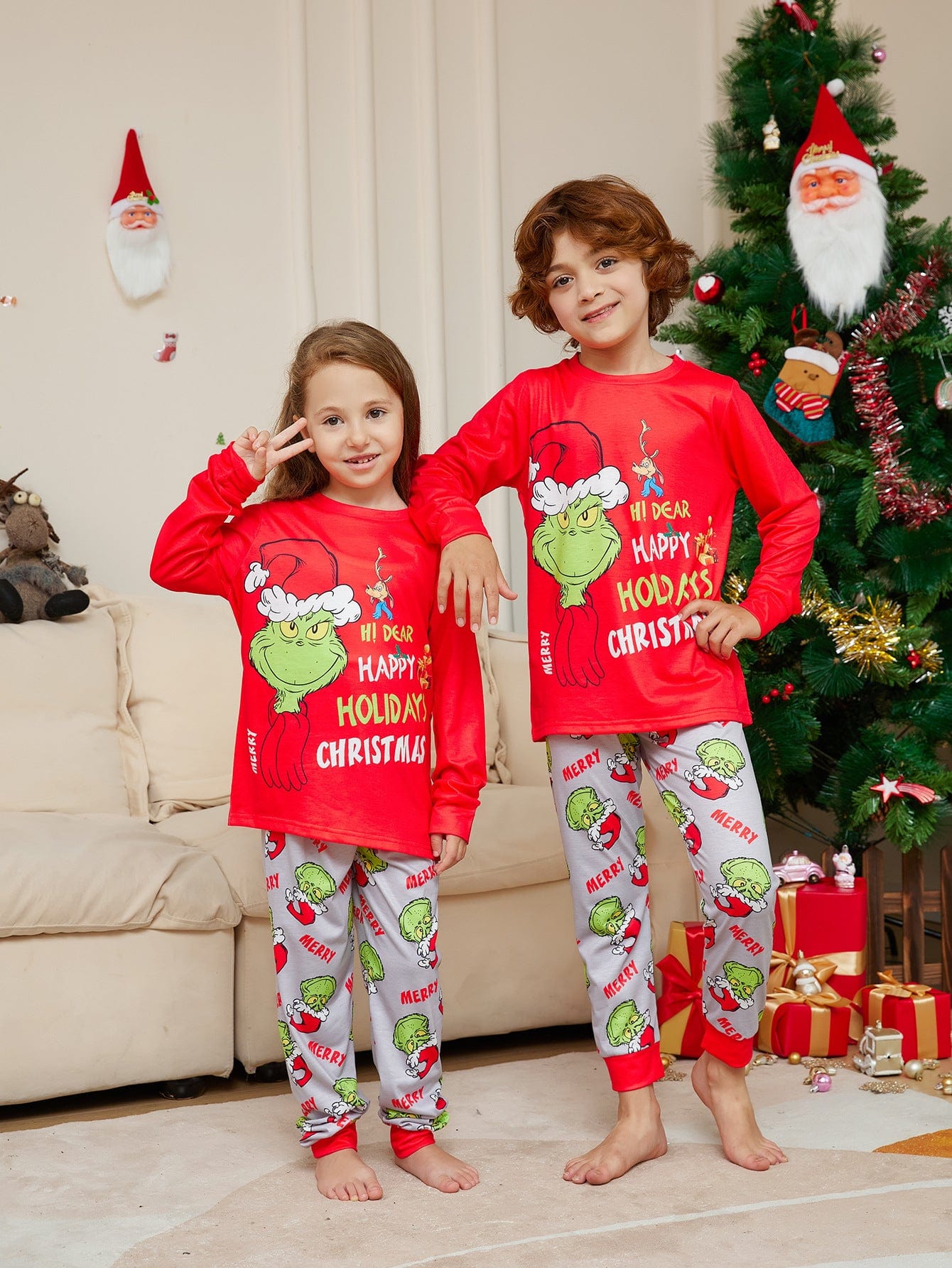 Grinch Family Christmas Pajama Set