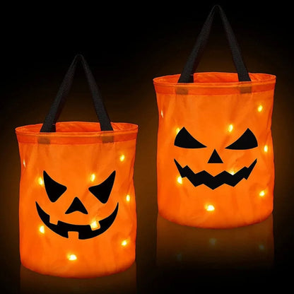 Halloween Decoration LED Pumpkin Trick-or-Treat Bag