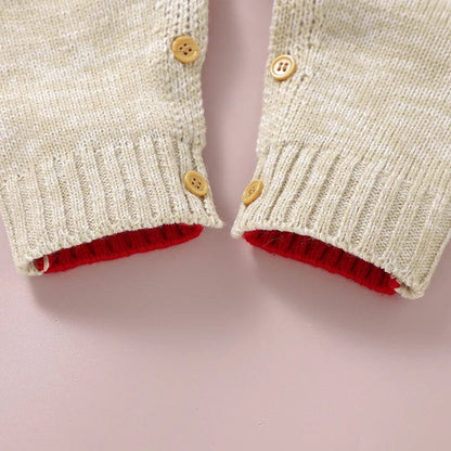 Cozy Reindeer Knit Baby Christmas Pajamas