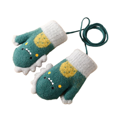 Dino Knit Baby Mittens