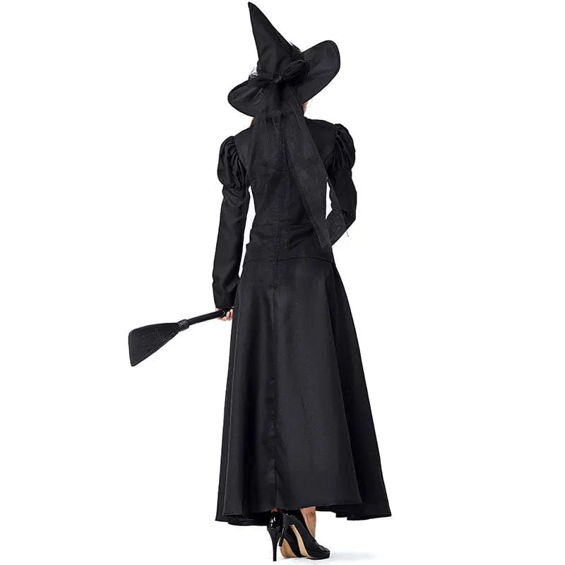 Witch Costume Black Full Length Dress