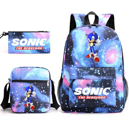 Sonic Backpack Three-piece Set With Shoulder Bag