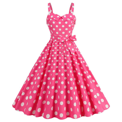 Barbie Costume Pink Polka Plaid Retro Skirt