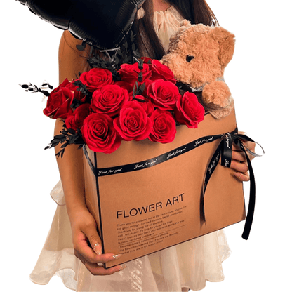 Eternal Rose Luxury Rose Bear Gift Bouquet Set