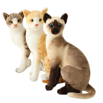 Lifelike Siamese Cat Plush