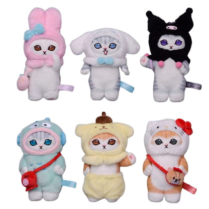 Kawaii Cat Character Plush Keychain 4.7 in