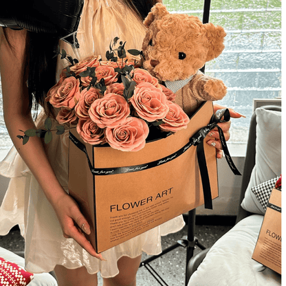 Eternal Rose Luxury Rose Bear Gift Bouquet Set