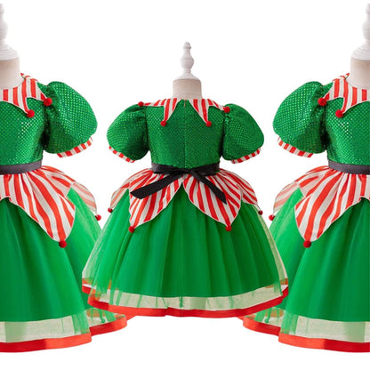 Jolly Elf Princess Kids Costume