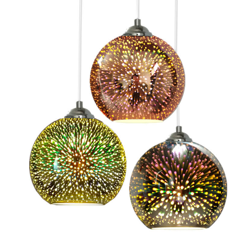 Vibrant 3D Firework Glass Pendant Light