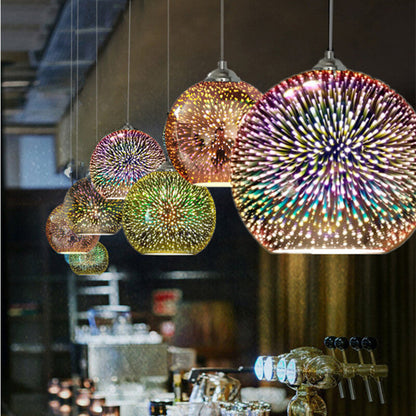 Vibrant 3D Firework Glass Pendant Light