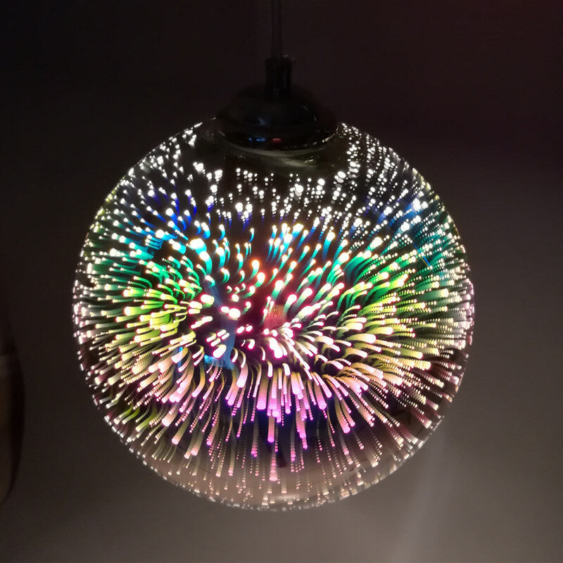 Vibrant 3D Firework Glass Pendant Light