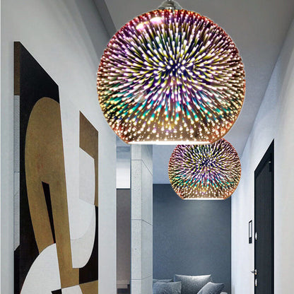 Vibrant 3D Firework Glass Pendant Light