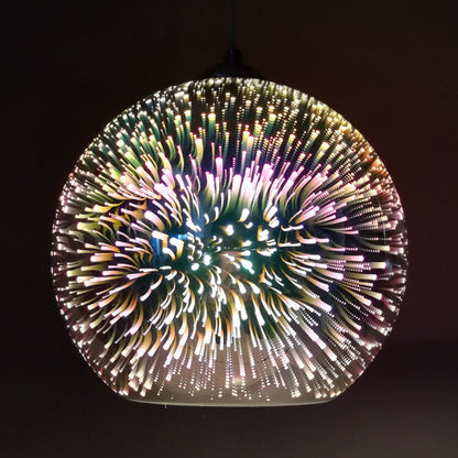 Vibrant 3D Firework Glass Pendant Light