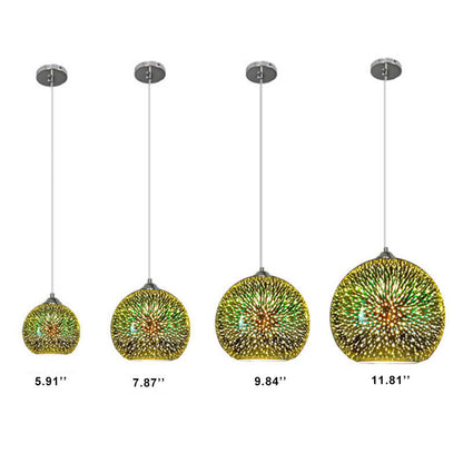 Vibrant 3D Firework Glass Pendant Light