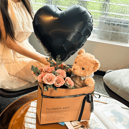 Eternal Rose Luxury Rose Bear Gift Bouquet Set