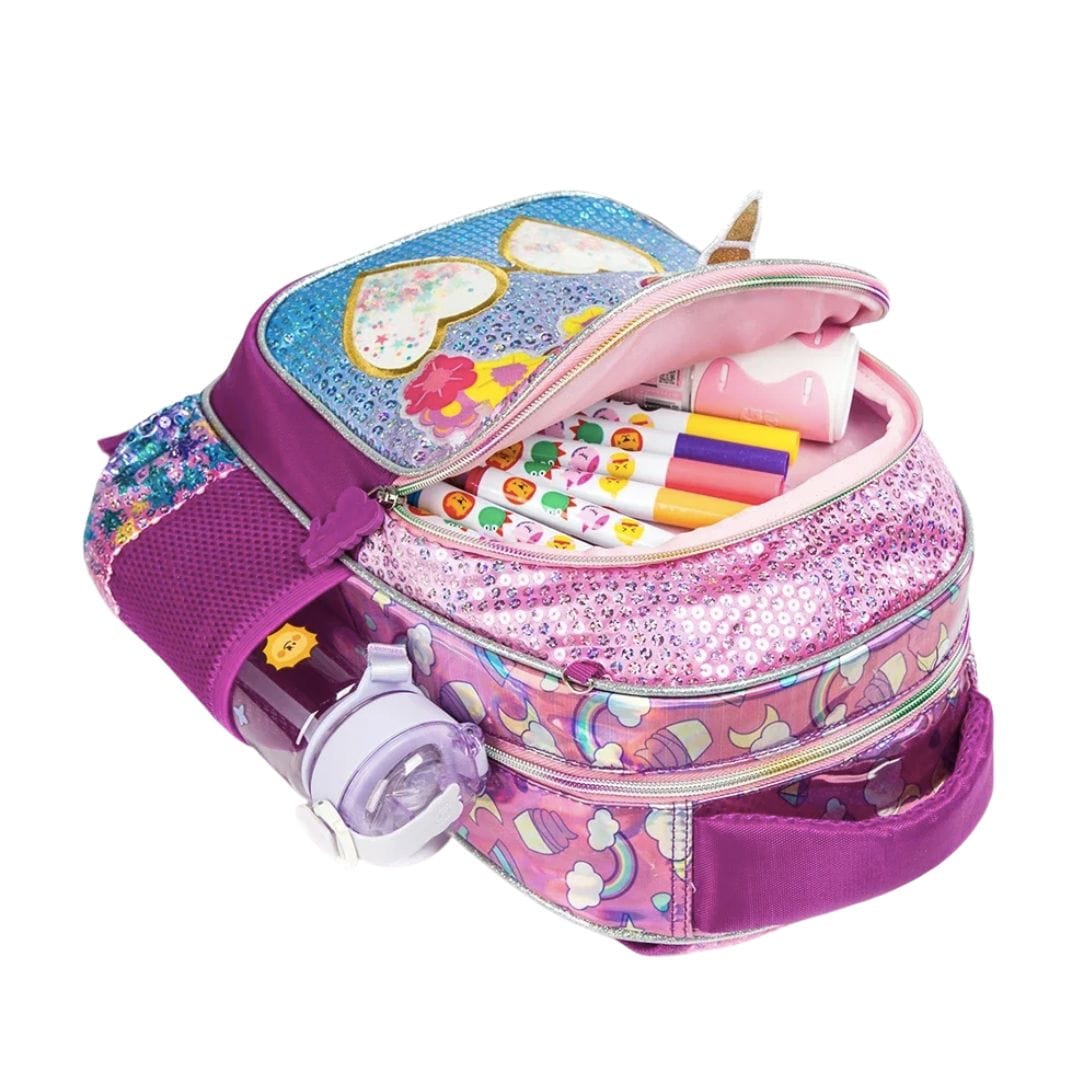 Unicorn Sequin School Backpack with Lunch Box