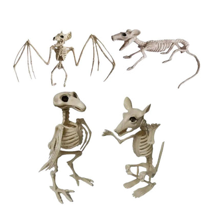 Halloween Skeleton Animal Decorations - Bat, Mouse, Crow, Rat