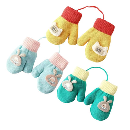 Cartoon Baby Knit Mittens