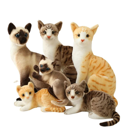 Lifelike Siamese Cat Plush