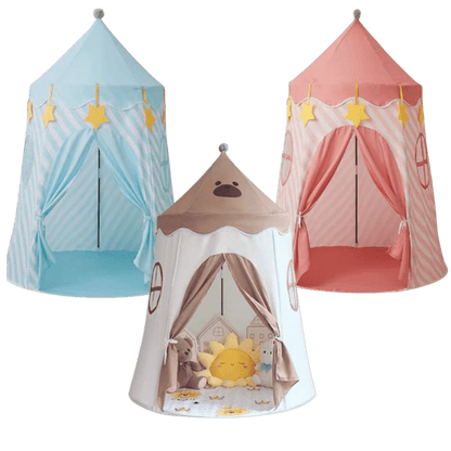 Play Tent with Bear Design and Curtains