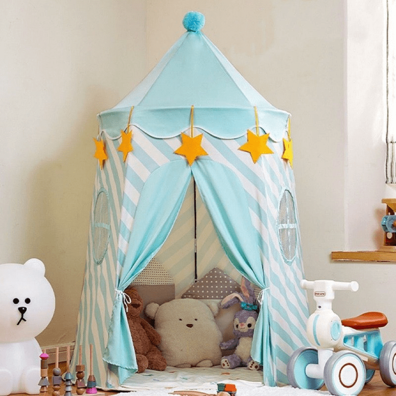 Play Tent with Bear Design and Curtains