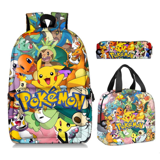 Pokemon Backpack with Lunch Bag and Pencil Case