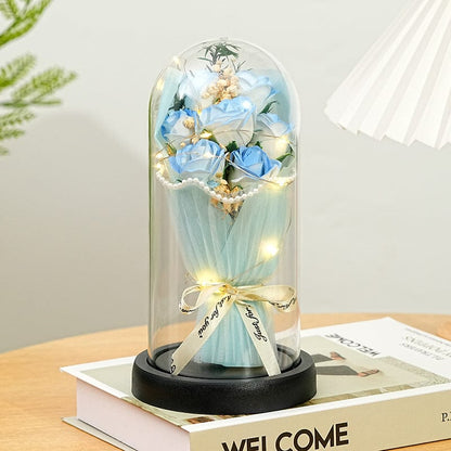 Eternal Rose Everlasting LED Flower Bouquet Dome