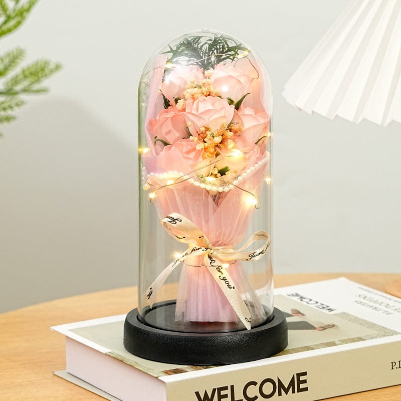 Eternal Rose Everlasting LED Flower Bouquet Dome