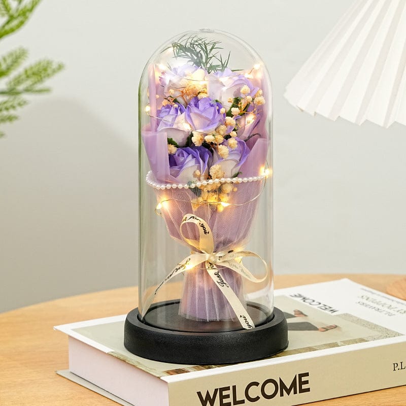 Eternal Rose Everlasting LED Flower Bouquet Dome