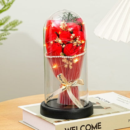 Eternal Rose Everlasting LED Flower Bouquet Dome