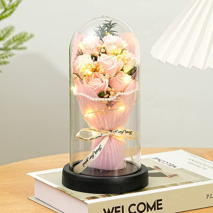 Eternal Rose Everlasting LED Flower Bouquet Dome