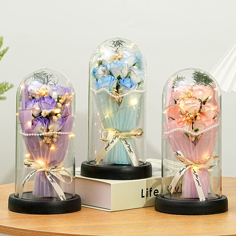 Eternal Rose Everlasting LED Flower Bouquet Dome