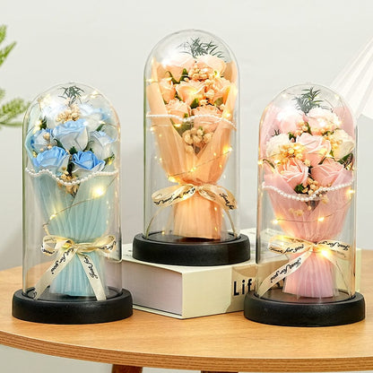 Eternal Rose Everlasting LED Flower Bouquet Dome