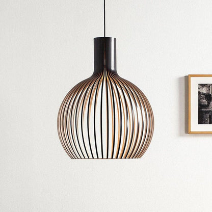 Artisan Crafted Wooden Pendant Light