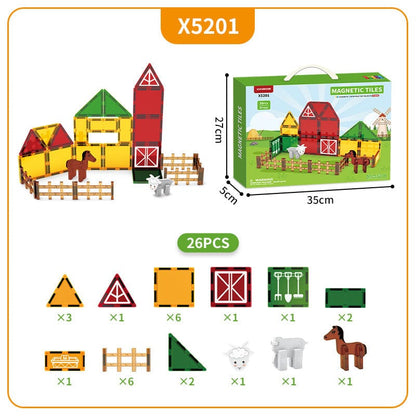 Farm Animal Magnetic Blocks Set