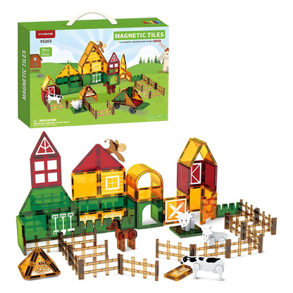 Farm Animal Magnetic Blocks Set