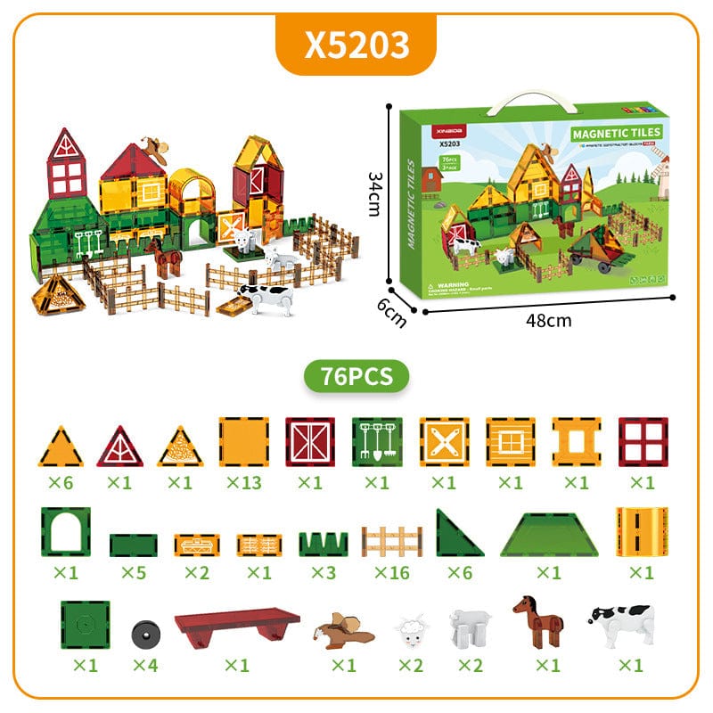 Farm Animal Magnetic Blocks Set