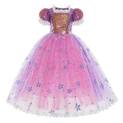 Rapunzel Long Hair Sequined Princess Dress