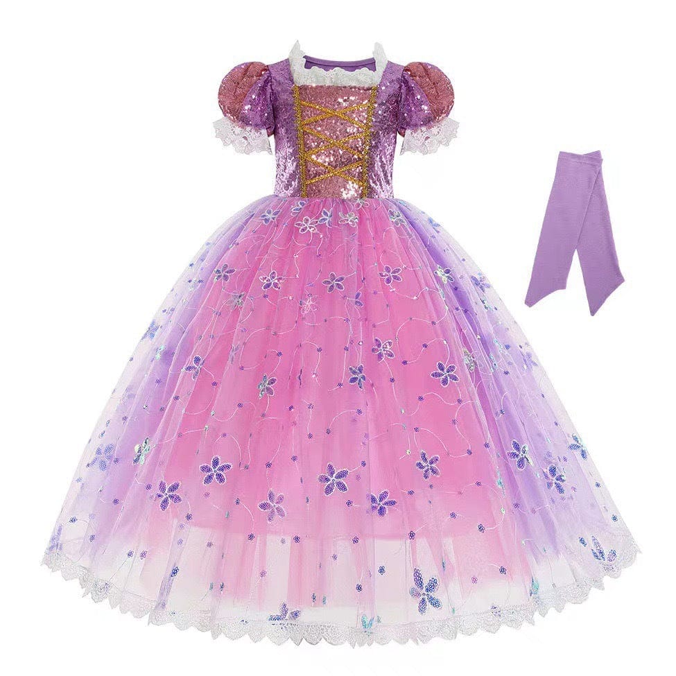 Rapunzel Long Hair Sequined Princess Dress